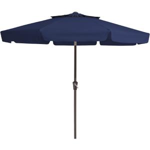 JEAREY 9' 2-Tiers Patio Umbrellas Outdoor Market Table Umbrella w/Push Button Tilt/Crank, 8 Sturdy Ribs, UV Protection Waterproof Sunproof(Navy Blue)