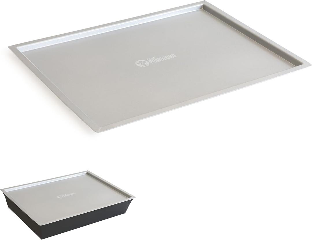 Chef Pomodoro Detroit Pizza Pan LID  10 x 14-inch (25 x 35.5 cm)  Designed for Detroit Pizza Pan, Holds Heat & Humidity, Stackable, Prevents Drying, 1.5mm Thick Aluminum