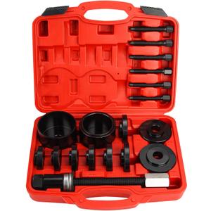 19pcs Front Wheel Drive Bearing Puller Front Wheel Drive Bearing Press kit Front Wheel Drive Bearing Removal Installation Tool Wheel Bearing Removal Kit (Red)
