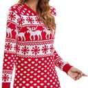 Ugly Christmas Sweaters Dresses with Santa Hat Knit Sexy Christmas Outfits for Women (Large, Reindeer Snowflake Red)