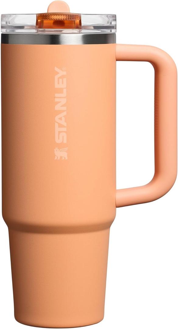 STANLEY Quencher ProTour Flip Straw Tumbler with Leakproof Lid 30 oz | Built-In Straw and Handle | Cup Holder Compatible for Travel | Insulated Stainless Steel Cup | BPA-Free | Apricot