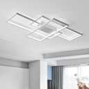 GEADI Dimmable Ceiling Light, 41.3in Flush Mount Ceiling Lamp Remote Control Modern Chandelier, 68W Square White Acrylic Close to Ceiling Light Fixtures for Bedroom Living Room