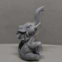 GIGALUMI Solar Garden Decor Watering Elephant Statues Outdoor, Birthday Gifts for Women Mom Grandma Senior Elder, Elephant Ornament for Balcony, Garden, Patio, Yard, Lawn (Constant Lights Only)