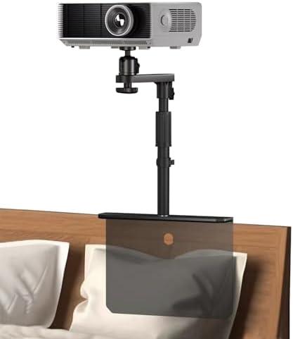 Bed Sofa Projector Stand, Height Adjustable Projector Mount Base, 360° Rotation, Universal Bedside Bracket Holder Compatible with XGIMI, VANKYO, Epson, Jinhoo, AuKing Projectors