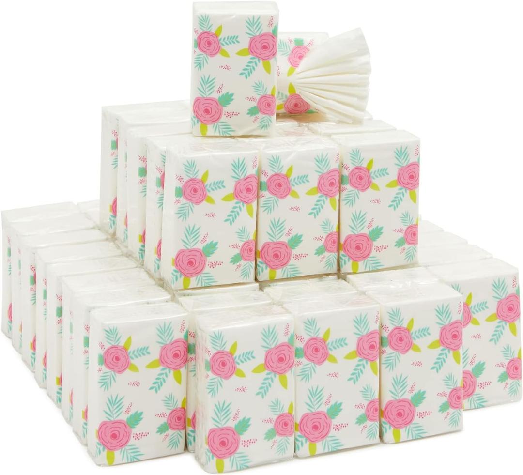 Juvale 60-Pack Wedding Facial Tissue Souvenirs for Guests - Welcome Bag Party Favors and Bulk Pocket- Size Travel Packs - Pocket Tissues - ===