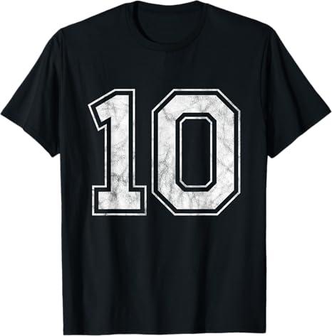 Brand: Big numbers, large varsity style number gifts Number 10 on The Back T-Shirt, L