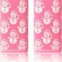 Peryiter 2 Pcs Christmas Snowmen Towels Pink Christmas Hand Towels for Bathroom Decorative 100% Cotton Highly Absorbent Soft Kitchen Dish Cloth for Xmas Winter Gift Bath Home Decor, 29 x 13 Inch