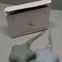 Moonkie Silicone Pacifier Holder Case, Cute Portable Pacifier Storage Case, 2 Pack (Sage/Pearl Blue)