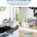 BYUNER 2Pack Plastic Shower Caddy: Portable Shower & Bathroom Caddy Tote with Handle, 4 Divided Compartments, Hard Plastic Shower Basket with All-Side Drainage for College Dorm Room Essentials