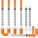 U-100 1 ml/cc 30 Gauge 1/2 Inch Syringe, Individually Packed, 100PCS