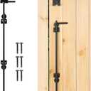 18" Cane Bolt Heavy-Duty Drop Rod for Gate, Gate Ground Latch for Wooden Fences Metal Gates Doors, Metal Gates Doors Stopper for Gate Ground, Wrought Iron Gate Latches, Black Finish(1 Pack)