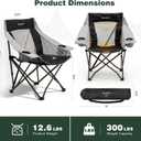 SUNNYFEEL Oversized Camping Chairs for Adults, Heavy Duty Portable Folding Chair with Carry Bag, Side Pockets & Cup Holder, Supports 300 lbs, for Tailgating Hiking Picnic Backyard Black