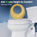 SAMODRA Raised Toilet Seat Riser, White, 3 Inch High Elevated Toilet Seat for Seniors, Soft Close, Easy Install & Clean (Elongated)
