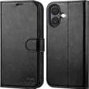 OCASE Compatible with iPhone 17 Wallet Case, PU Leather Flip Folio Case with Card Holders RFID Blocking Kickstand [Shockproof TPU Inner Shell] Phone Cover 6.3 Inch 2025, Black