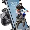 Motorcycle Phone Mount [Secure Grip][Anti-Drop], Upgrade Bike Phone Holder [1s Stable Lock], 360 Rotatable Phone Holder for Mountain Bike/ATV, Fits for iPhone/Samsung 4.7-6.8", Clamp Mount