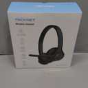 TECKNET Wireless Headset, Bluetooth Headset with Noise Cancelling Microphone - Rechargeable Bluetooth V5.2 Headphones, 50H Playtime & Mic Mute, On Ear Headphones for Trucker/Remote Work/Call Center (Deep Black)