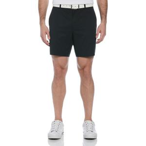 PGA Tour Men's 7 Flat Front Performance Stretch Golf Shorts with Active Waistband (Black)