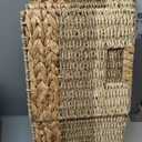 4 Pack 3 Pattern Design Wicker Basket, Baskets for Organizing, Storage Rattan Basket with Handles for Shelves, Woven Cube Storage Bin Organizer, 10.5x10.5 inch, Natural