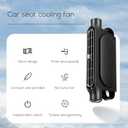 Car Seat Fan for Backseat for Kids, Mini Portable Battery Operated Back Seat Baby Quiet Headrest Neck Cooling AC Fan with 3 Adjustable Wind Speeds for All Cars Vehicle RV Truck