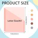 Maitys 50 Pack Binder Pockets 3 Hole Punch Clear Plastic Document Folders Binder Organizer Store Letter Size 8.5x11 Inch Paper Folders with Pockets Slash File Jacket for Office (Vintage Color)