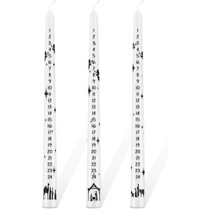 Jutom 3 Pieces Christmas Countdown Candle Nativity Candles Calendar Candle Advent Calendar for Christmas Birthday Baby Shower Favor (Nativity)