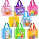 2 x Easter Gift Bags Treat Bags - 16PCS Easter Eggs Hunt Bags with Handle, Reusable Easter Basket Container Non-Woven Easter Gift Bags for Goodies, Easter Bags for Gifts Wrapping, Easter Party Supplies