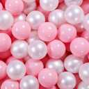 Ball Pit Balls Pack of 100 200 500 - Star and Round Set BPA Free Phthalate Free Non-Toxic Crush Proof Play Balls Soft Plastic Balls for Toddlers Baby Kids Birthday Pool Tent Party