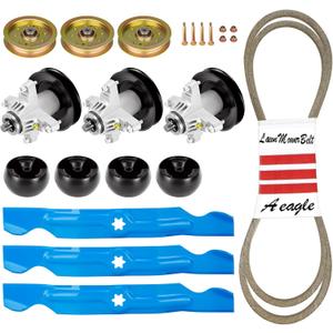 Mower Deck Rebuild Kit Blade Spindle Pulley Belt for Cub Cadet Massey Ferguson MTD Toro Troy-Bilt Rover White Craftsman AYP Husqvarna Sears Poulan Poulan Pro Redmax, 734-04155 618-04126