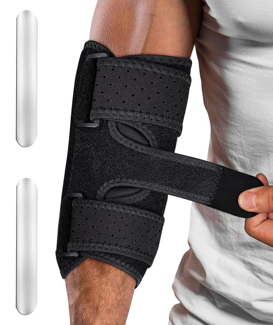 Elbow Brace for Cubital Tunnel Syndrome, Ulnar Nerve Entrapment Brace, Adjustable Elbow Stabilizer Splint for Night Sleep Support, Tendonitis, Arthritis, Pain Relief for Men and Women
