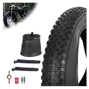 RUTU 20x4 Bike Tire Foldable 20 x 4.0 Fat Tire (102-406),20 Inch Bike Tire and Tube with Tire levers,Valve Tool Compatible with 20x4.0 Electric Bike/Mountain Bike Tires and Tubes