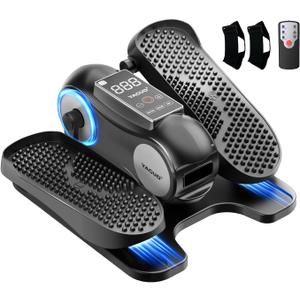 Under Desk Elliptical Machine, Elliptical Leg Exerciser as Seen on TV for Senior with Remote Control, Portable Quiet Electric Seated Pedal and 12 Adjustable Speed, Black