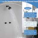 2 Handle Shower Faucet,Wall Mounted Two Handles Shower Faucet Set with 8 Modes Rainfall Shower Head,2 Knobs Single Function Shower Trim Kit with Rough-in Valve,Matte Black