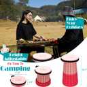 Spisces Upgraded Collapsible Stool with Cushion, 1000 lbs Capacity & 19.7-in High, Wider & Taller Heavy Duty Portable Telescoping Foldable Seat for Adults Camping, Travel, Music Festivals, Outdoors, 19.7 inches x 11.8 inches