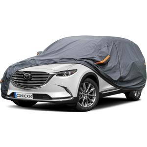 Premium Car Cover Custom Fit Mazda CX-9/CX-90/CX9/CX90 (2007-2026), 16 Layers Heavy Duty Car Cover Waterproof All Weather with Zipper Door for Sun Rain Snow Dust Uv Protection