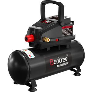 Portable Air Compressor, 4 Gallon Max 110PSI Oil Free Air Compressor Tank, 0.5HP Motor 0.6SCFM@90 PSI,1.0SCFM@40PSl Garage Air Compressors for Car Repair, Spray Painting, Woodwork Nailing