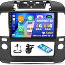 [4G+64G] Car Radio for Nissan Navara 2006-2012 for Nissan Frontier 2004-2010 with Wireless CarPlay Android Auto,9 Touchscreen Car Stereo with Mirror Link WiFi/GPS,Bluetooth,FM/RDS SWC+Backup Camera