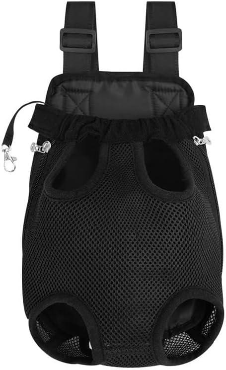 Pet Carrier Backpack - Adjustable Pet Front Cat Dog Carrier Backpack Travel Bag,Legs Out,Easy-Fit for Traveling Hiking Camping for Small Medium Dogs (Black, Large)