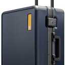 LEVEL8 Carry On Luggage Airline Approved Zipperless with Aluminum Frame, Hard Case Luggage with Spinner Wheels, Metal Travel Suitcase with Double Tsa Locks, 20 Inch, Blue