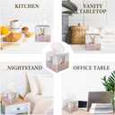 Colorful Rabbit Eggs Tissue Box Cover, Easter Square Leather Tissue Holder with Bottom Belt, Decorative Facial Paper Organizer for Home Office Car Bathroom Vanity Countertop, Easter Decorations /11