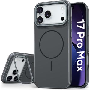 Vihibii for iPhone 17 Pro Max Case with Kickstand, [Compatible with Magsafe], Shockproof Sturdy Cover & Raised Edges Protection, Fade-Resistant Glow Slim Stylish Case for 17 Pro Max, 6.9" 2025, Grey