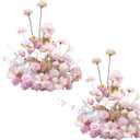 2pcs19inch Pink Free Standing Flowers Ball Bouquet Artificial Rose Arrangements Balls for Wedding Centerpieces Tables Chair Aisle Runner Flowers Decoration