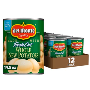 DEL MONTE FRESH CUT Whole New Canned Potatoes, Canned Vegetables, 12 Pack, 14.5 oz Can Exp. 28/Jan/2026