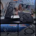 Temdan Magnetic for iPhone 16 Case Waterproof, [Built-in Ring Invisible Stand & Screen Protector][IP68 Underwater][Drop proof][Dustproof][Real 360] Shockproof Protective Phone Case 6.1''-Grey