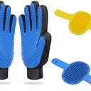 Dog Washing Gloves Brush for Pet: JOANGIHC 3PCS Dogs Shedding Wash Massage Gloves Grooming for Short Long Haired Dogs Cats (Light Yellow)