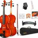Violin 4/4 Full Size Starter Kit for Students Beginners Adults, Acoustic Fiddle Set with Hard Case- Acoustic Violins with Bow, Rosin, Tuner, Extra Strings & Bridge, Shoulder Rest