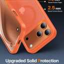 Magnetic for iPhone 17 Pro Case,[Anti-Slip][Compatible with MagSafe][Military Grade Drop Protection] Shockproof Protective Translucent Matte Phone Case for iPhone 17 Pro Case,Orange