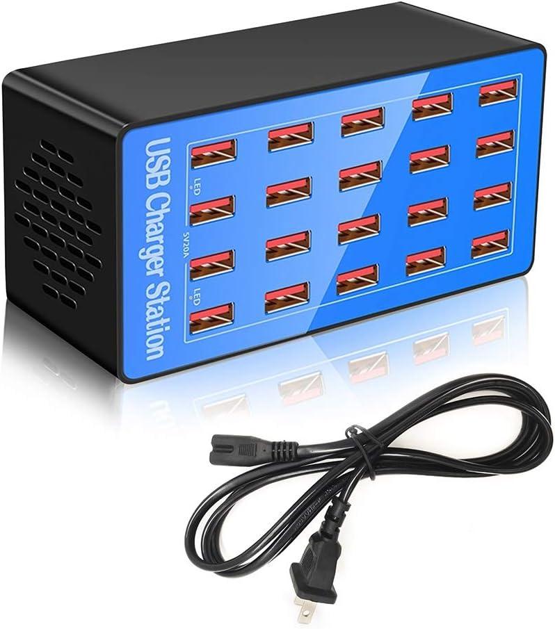 MaxLax USB Charging Station, 20-Port 100W/20A Multi-USB Charger Station for Smartphones, Tablets, and Other Devices