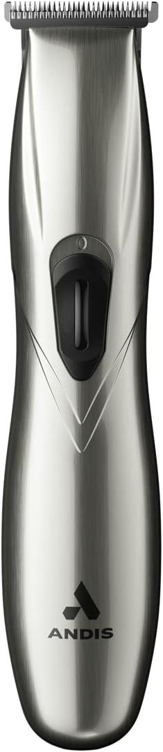 Andis 32810 Slimline Pro Cord/Cordless Beard Trimmer, Lithium Ion T-Blade Trimmer, Close Cutting T-Blade Zero Gapped, Chrome