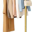 SLEEPING LAMB Small Clothes Racks for Hanging Clothes, Rolling Clothing Rack with Shelves, 60" Metal Garment Rack with Wheels Portable Wardrobe Rack for Small Space, Gold