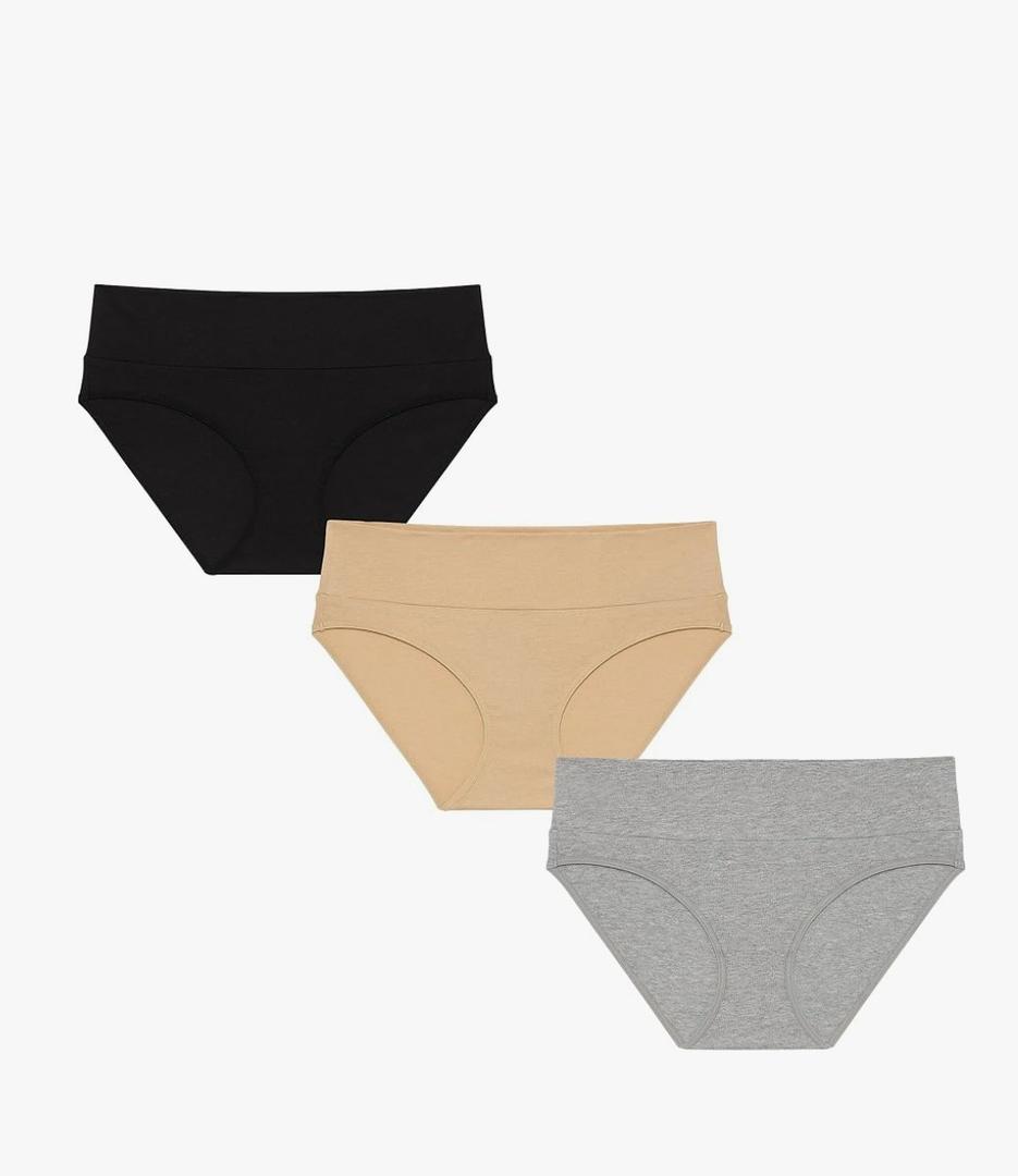 Motherhood Maternity Women's 3 Pack Maternity Panties – Foldover and Bikini Style Underwear for Pregnancy XXL
